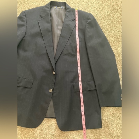 Brooks Brothers Dark Blue Pinstriped Suit Sports Jacket 46L - Picture 6 of 7